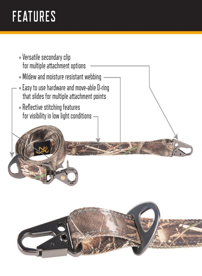 Browning Pet Leashes, Classic Webbing Camo Leash One Size, One Size, Realtree MAX-7 - Image 2
